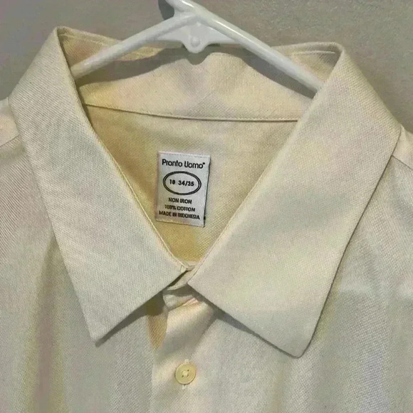 Pronto Uomo Men’s Non Iron Classic Button Up Dress Shirt Size 18/34-35 NEW - Picture 3 of 16